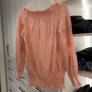 Lace off the shoulder top large